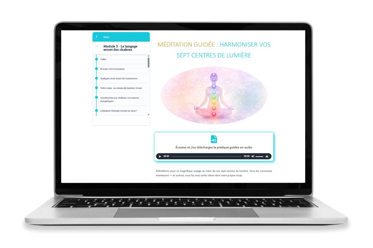 Méditation guidée audio accessible depuis la plateforme SpiriVie de thérapie holistique