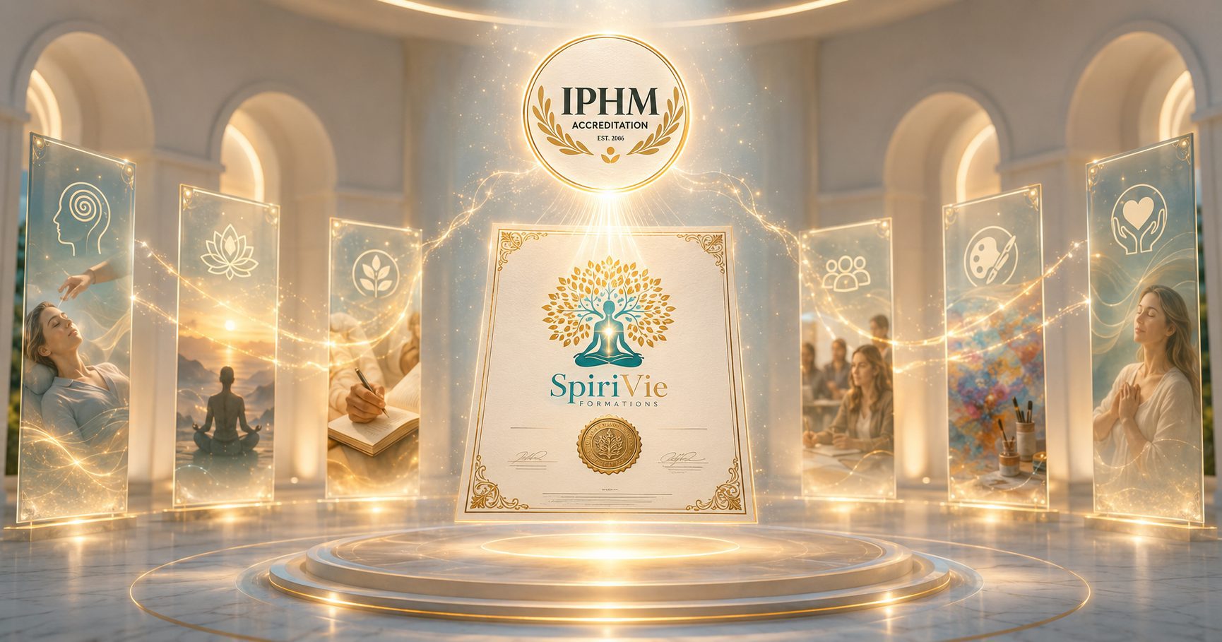 Accréditation IPHM de SpiriVie Formations, gage de qualité pour les formations en thérapie holistique